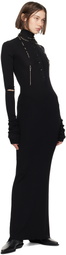 Ann Demeulemeester Black Hanzel Long Serafino Rib Maxi Dress