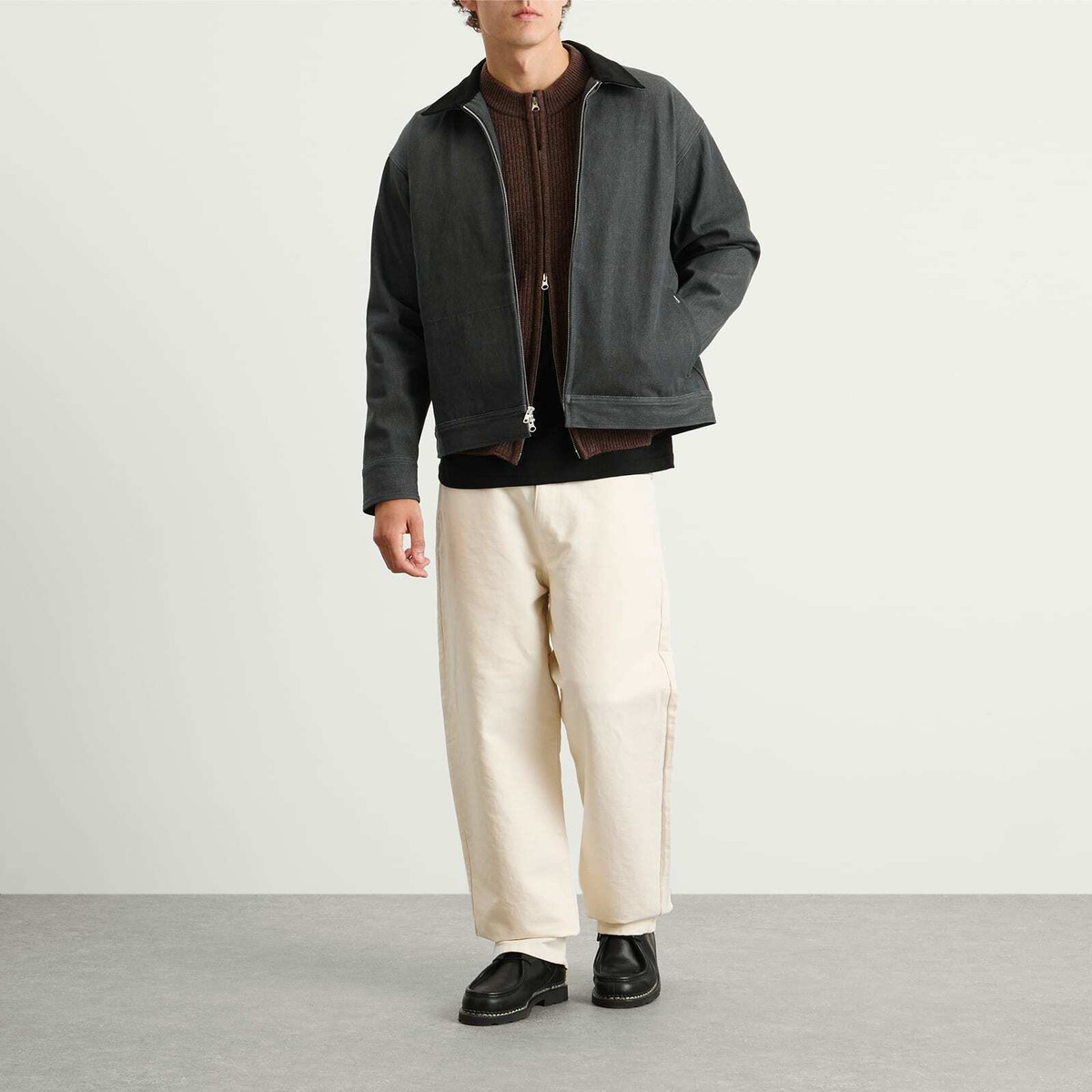 Randy's Garments Men's Randy’s Garments  Station Jacket in Washed Charcoal Cone Denim