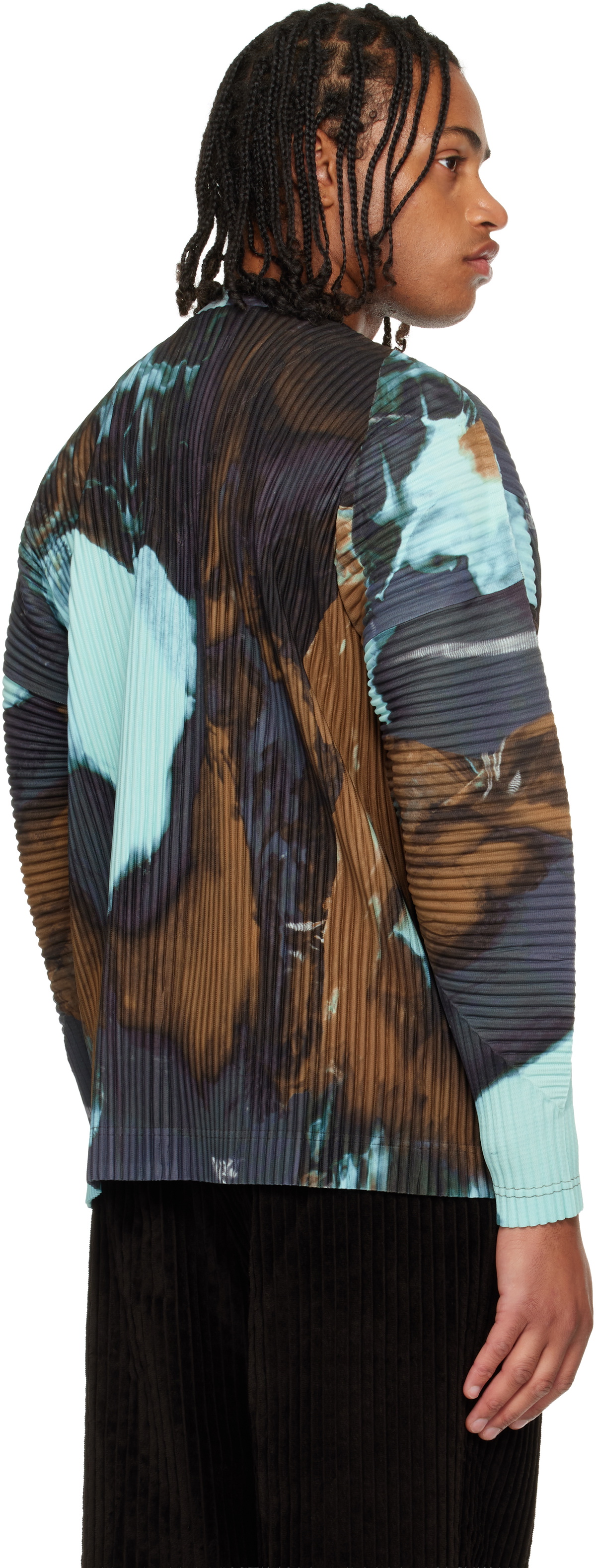 HOMME PLISSÉ ISSEY MIYAKE Blue & Brown Agate Sheer T-shirt Homme