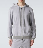 Brioni Cotton-blend zip-up hoodie