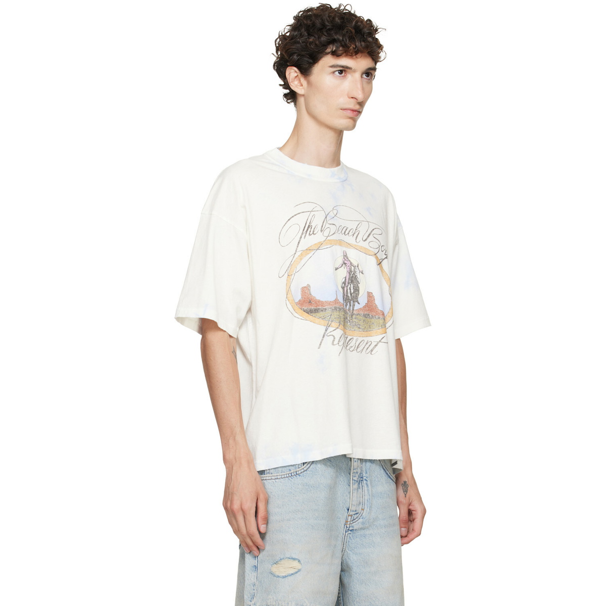 Represent Blue & White 'The Beach Boys' Script T-shirt