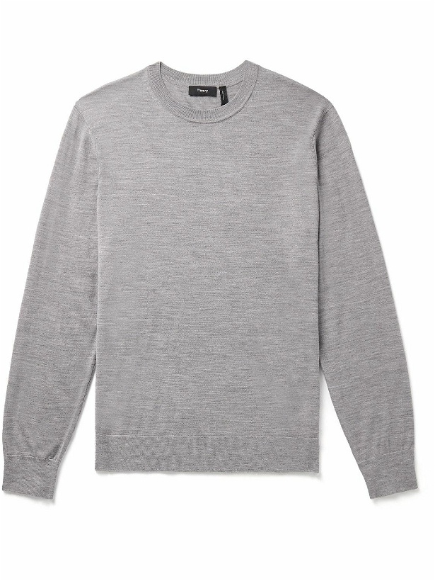 Photo: Theory - Slim-Fit Wool Sweater - Gray