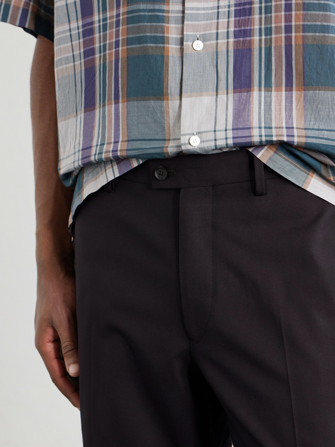 Kaptain Sunshine - Straight-Leg Wool-Poplin Trousers - Brown