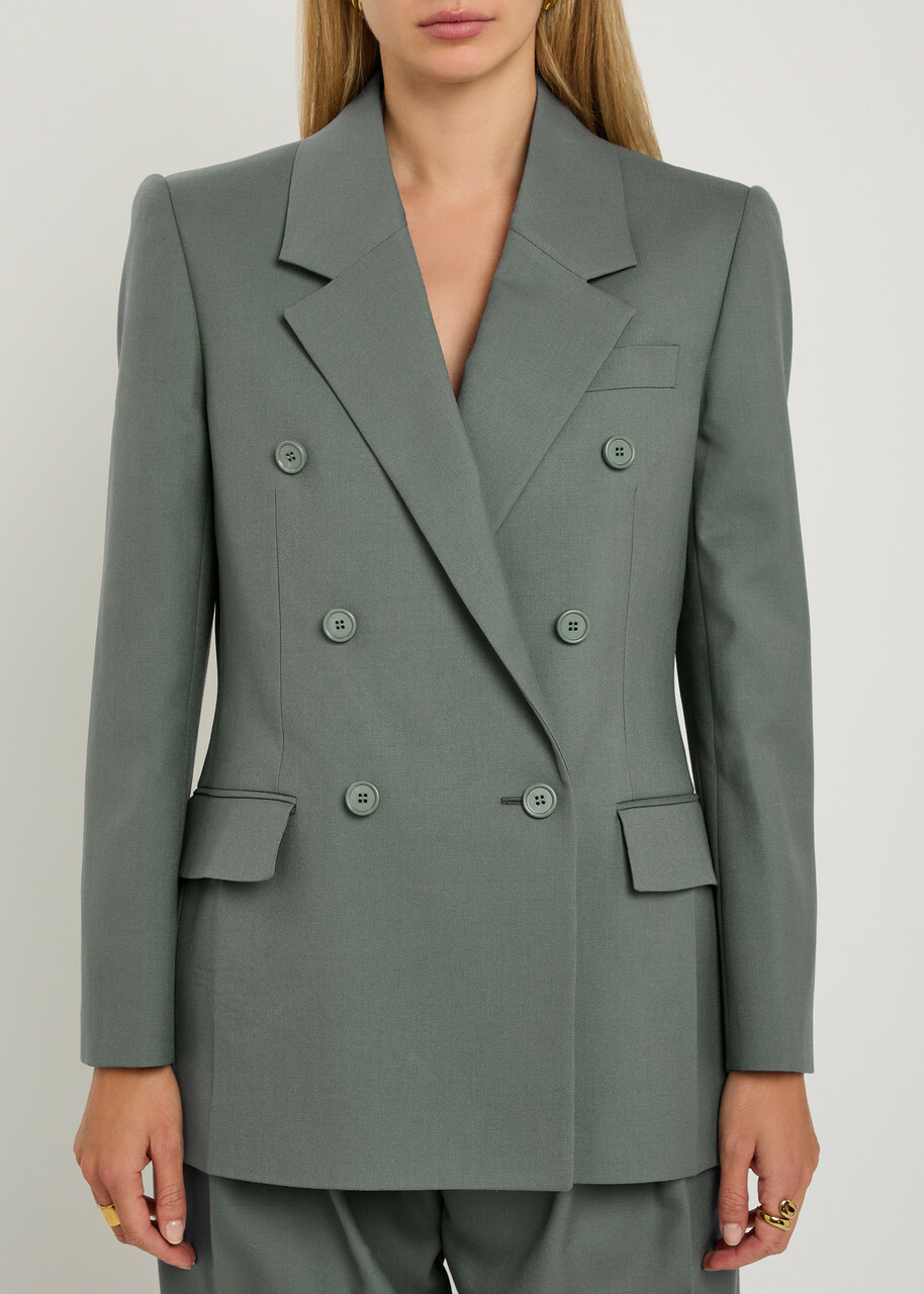 Chloe Double-breasted Wool Blazer Grey