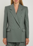 Chloe Double-breasted Wool Blazer Grey
