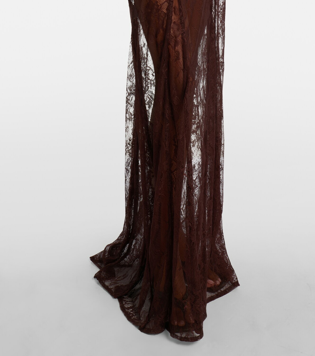 Adriana Degreas Sheer open-back lace maxi dress