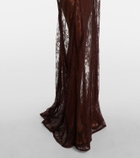 Adriana Degreas Sheer open-back lace maxi dress