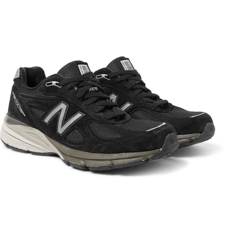 Photo: New Balance - 990v4 Suede and Mesh Sneakers - Men - Black