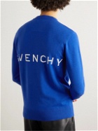 Givenchy - Disney Oswald Slim-Fit Embroidered Wool and Cashmere-Blend Sweater - Blue
