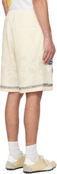 Khoki Off-White Hand Embroidered-Design Shorts