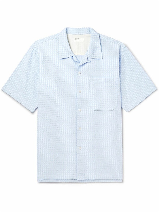 Photo: Universal Works - Convertible-Collar Cotton-Jacquard Shirt - Blue