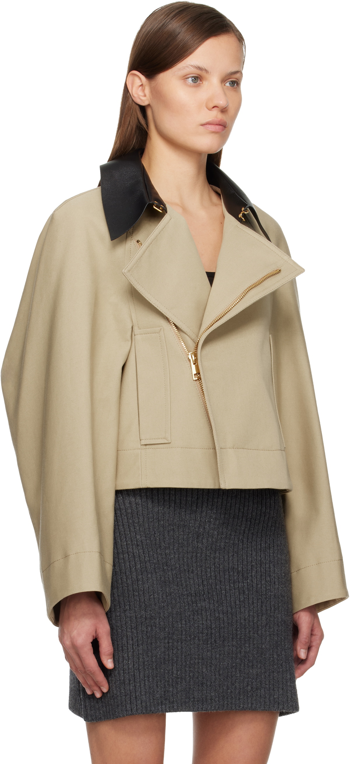 Givenchy Beige Cropped Peacoat