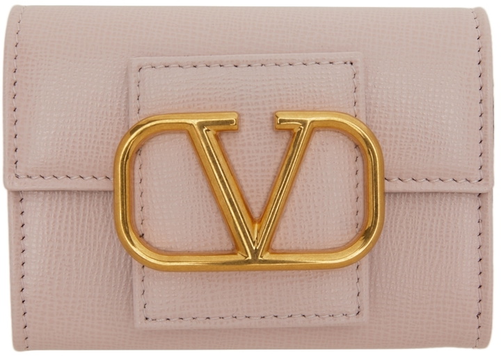 Photo: Valentino Garavani Pink Saffiano VLogo Card Holder