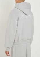 Picante Tailor Embroidered Hooded Cotton Sweatshirt Grey