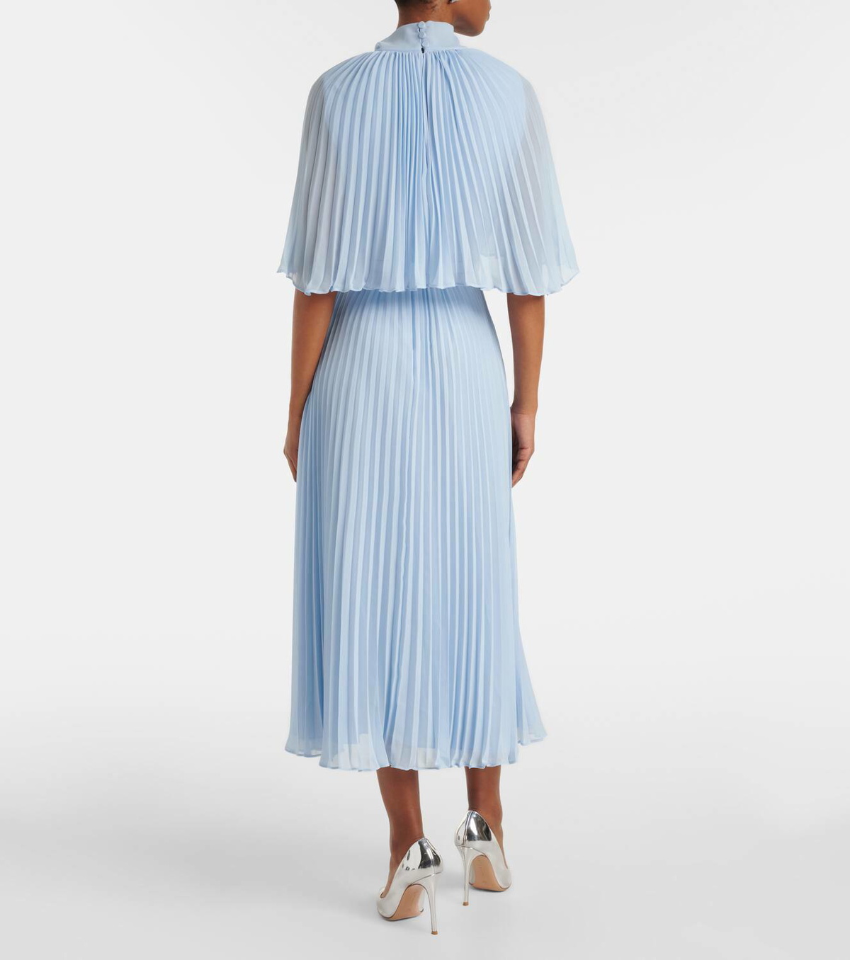 Self-Portrait Caped chiffon midi dress
