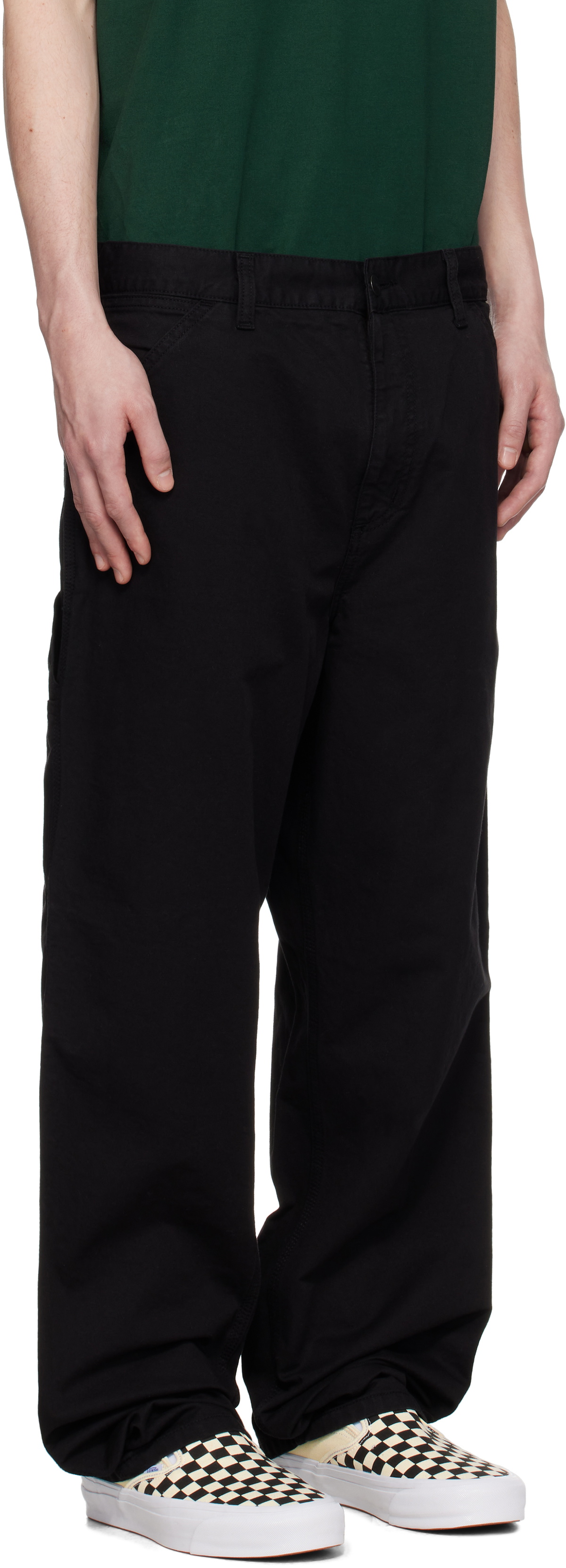 Carhartt Work In Progress Black Single Knee Trousers