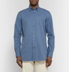 Brioni - Button-Down Collar Cotton-Chambray Shirt - Men - Blue