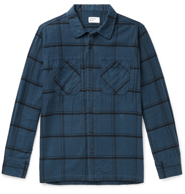 Photo: Universal Works - Garage II Checked Cotton-Flannel Shirt - Blue