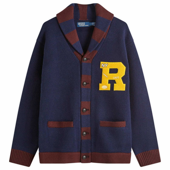 Photo: Polo Ralph Lauren Men's Varsity Cardigan in Aviator Navy Combo