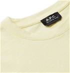 A.P.C. - Mael Logo-Print Mélange Cotton-Jersey T-Shirt - Yellow