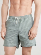 Sunspel - Straight-Leg Striped Swim Shorts - Green