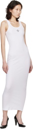 VETEMENTS White Cross Logo Tank Top Midi Dress