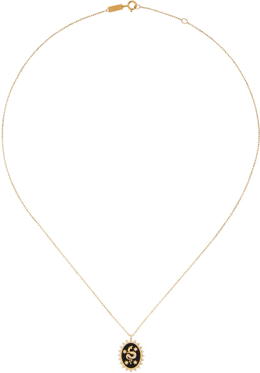 Adina Reyter Gold Ceramic & Diamond Dragon Necklace