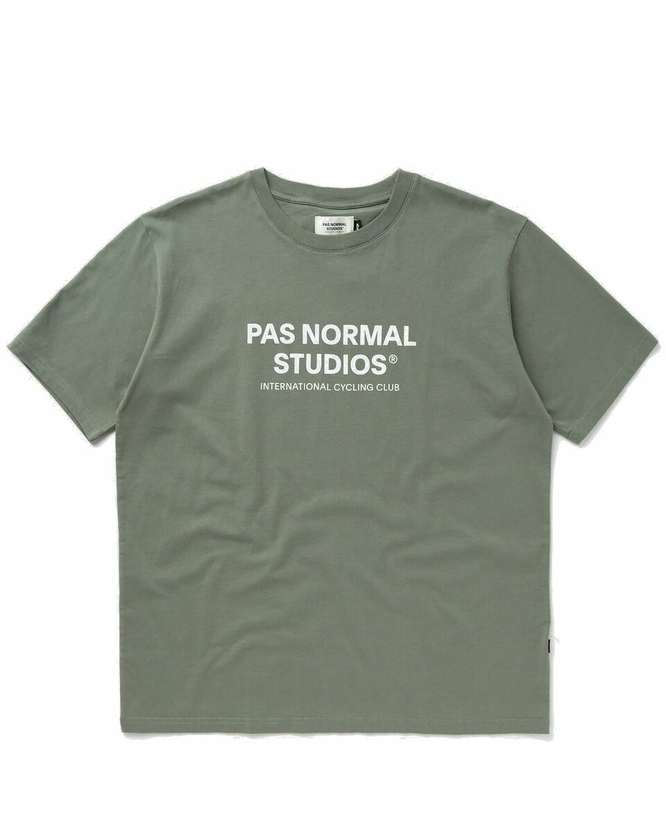 Photo: Pas Normal Studios Off Race Logo T Shirt Green - Mens - Shortsleeves