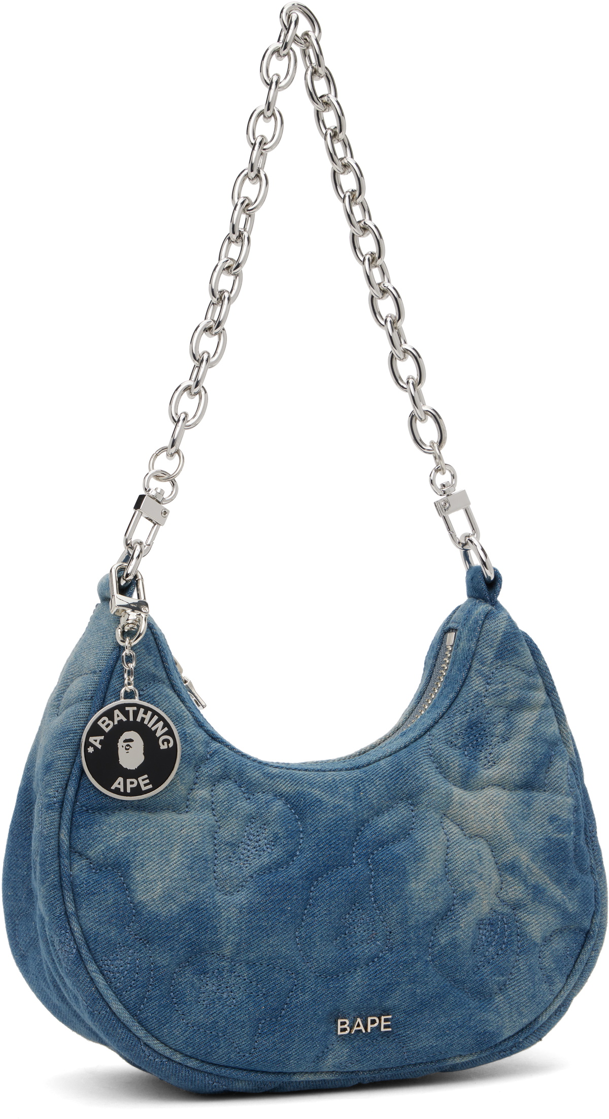 BAPE Blue Camo Quilting Denim Moon Shape Bag A Bathing Ape