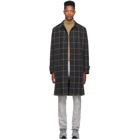 Paul Smith Navy and Yellow Check Oversized Coat