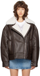 Y/Project Brown Hook & Eye Faux-Leather Jacket