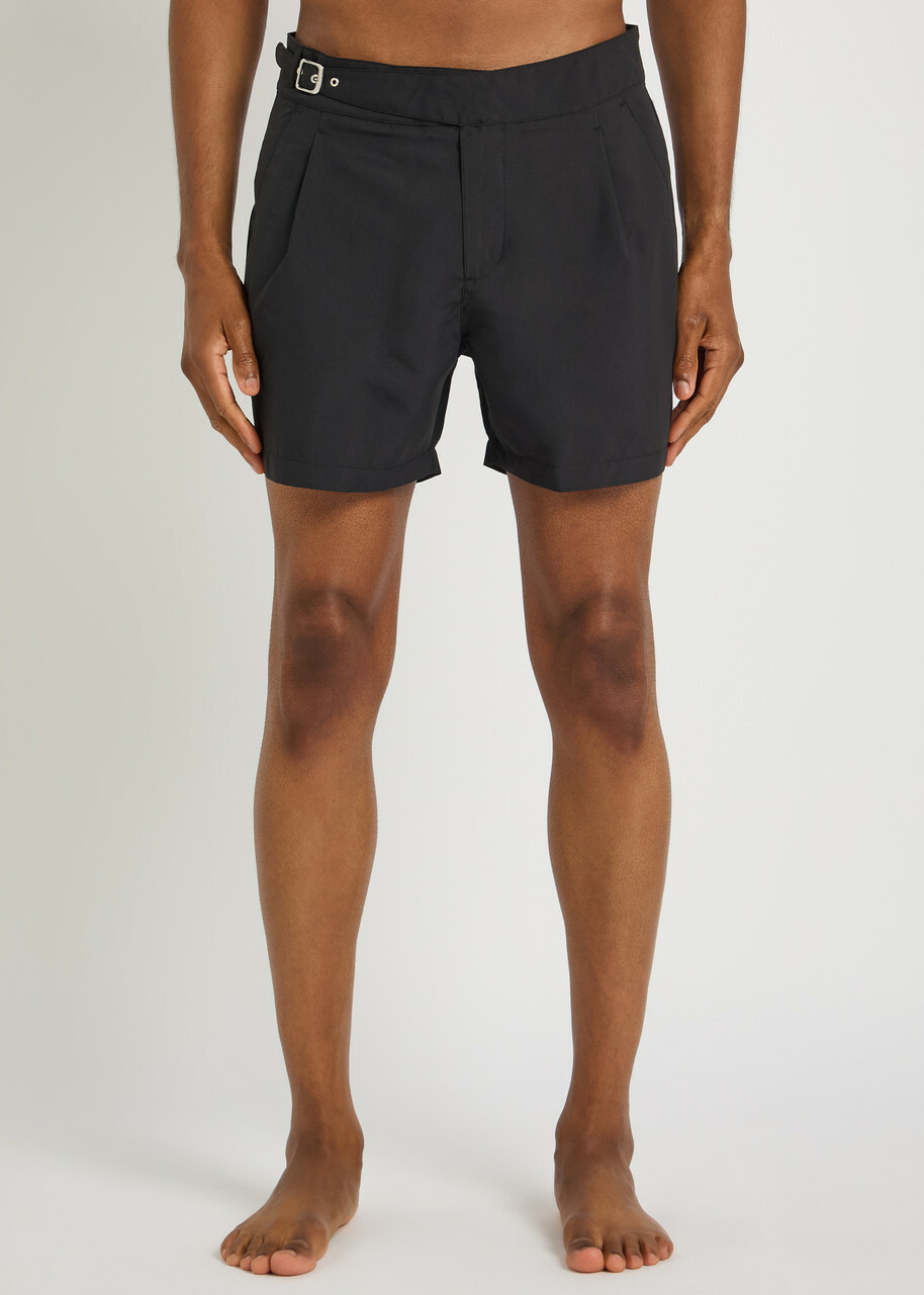 Gusari The London Printed Shell Swim Shorts Black
