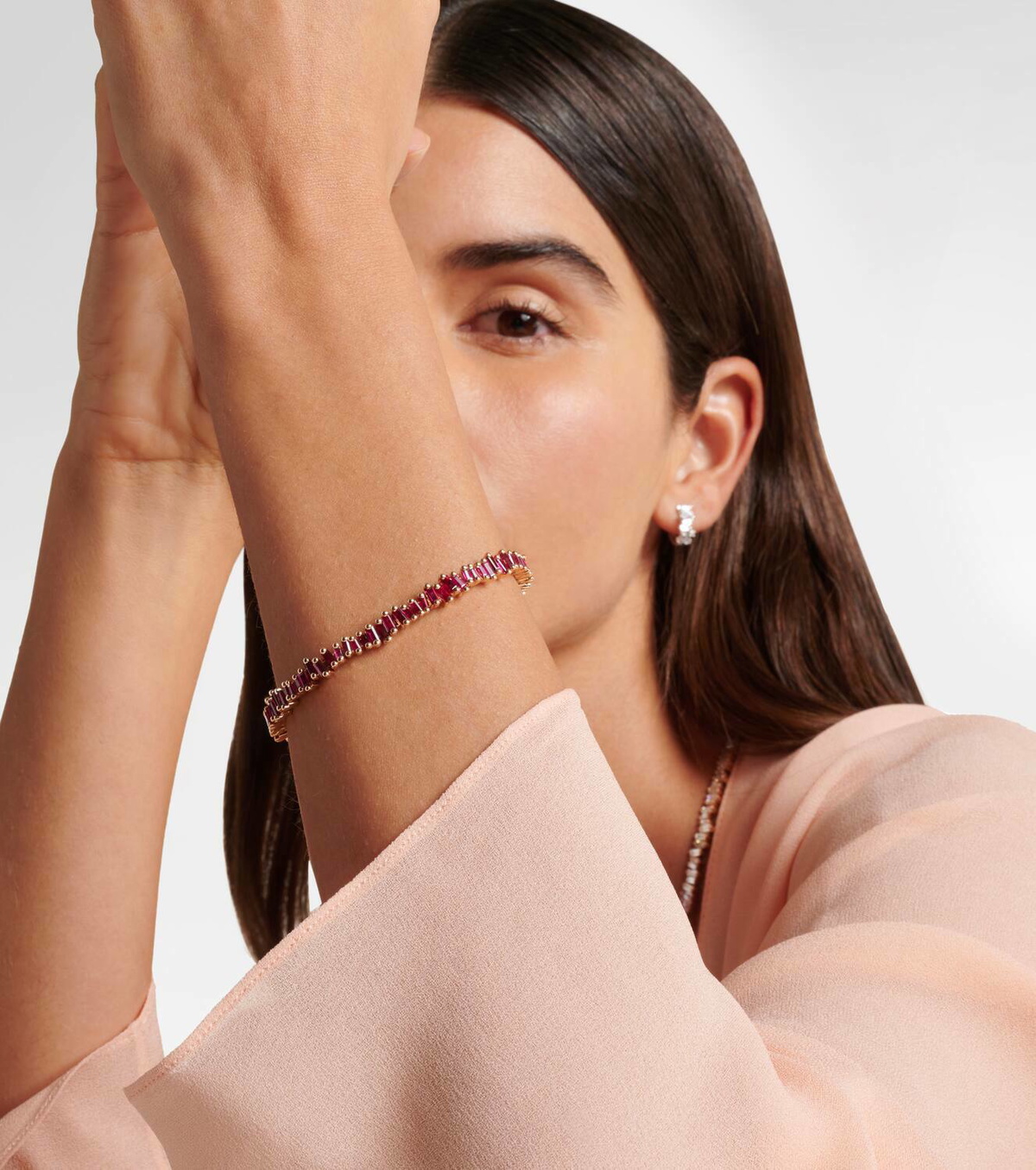 Suzanne Kalan Bold 18kt rose gold bracelet with rubies
