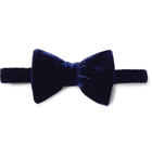 TOM FORD - Pre-Tied Velvet Bow Tie - Men - Navy