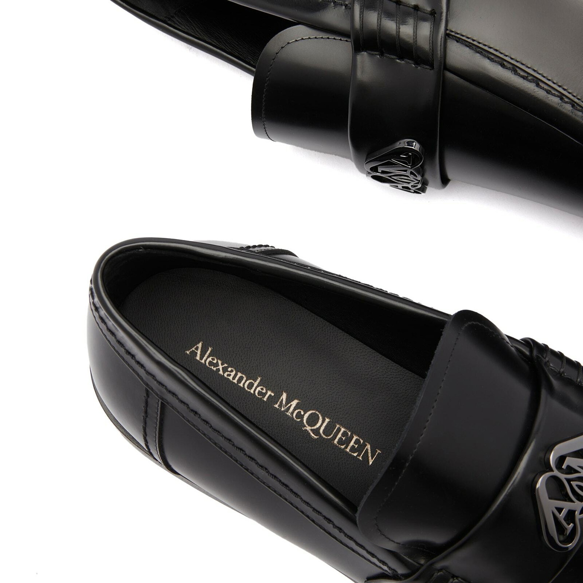 Alexander McQueen Men's Loafer in Black/Gunmetal Alexander