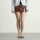 Diesel Women's L-Evant Patent Mini Skirt with Belt in Burgundy