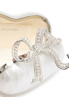 Self-portrait Heart Crystal-embellished Pearlescent Acrylic Clutch - Pearl - One Size