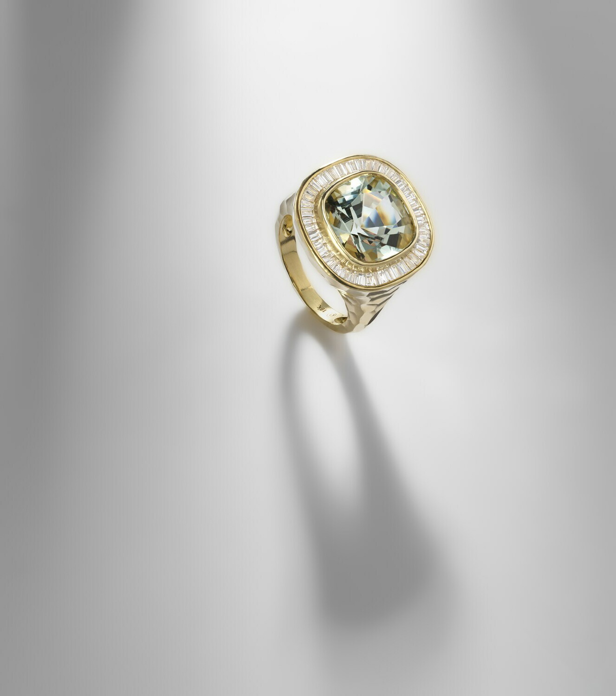 Octavia Elizabeth Chroma 18kt gold ring with beryl and diamonds