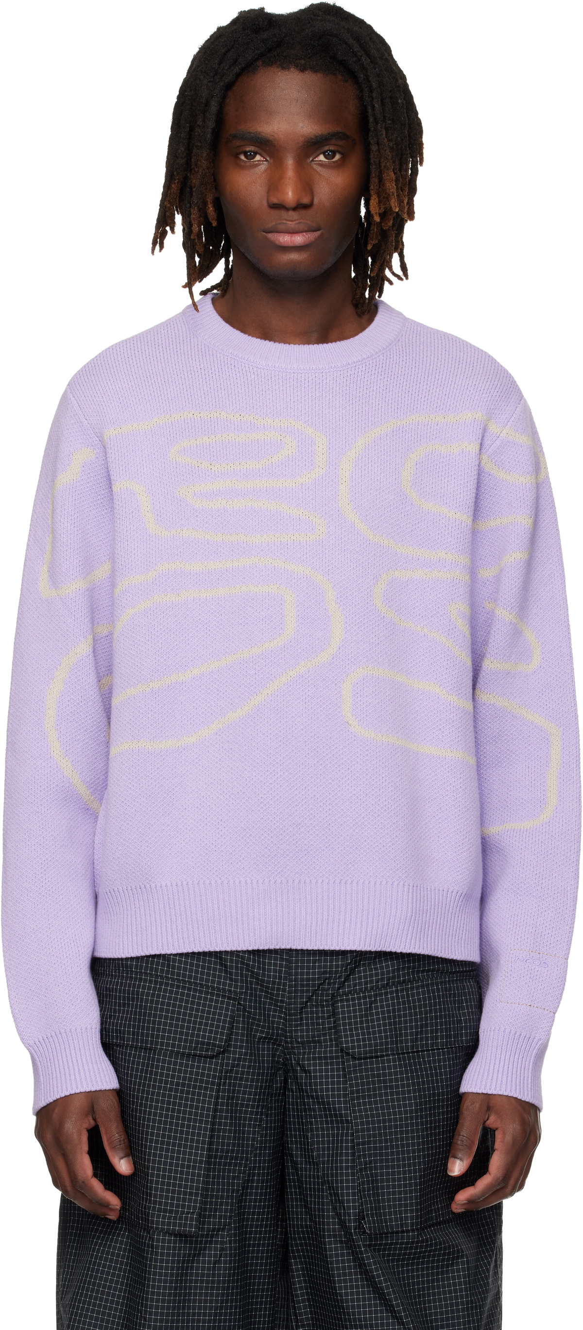 RCOS Purple Stack Logo Knit Sweater