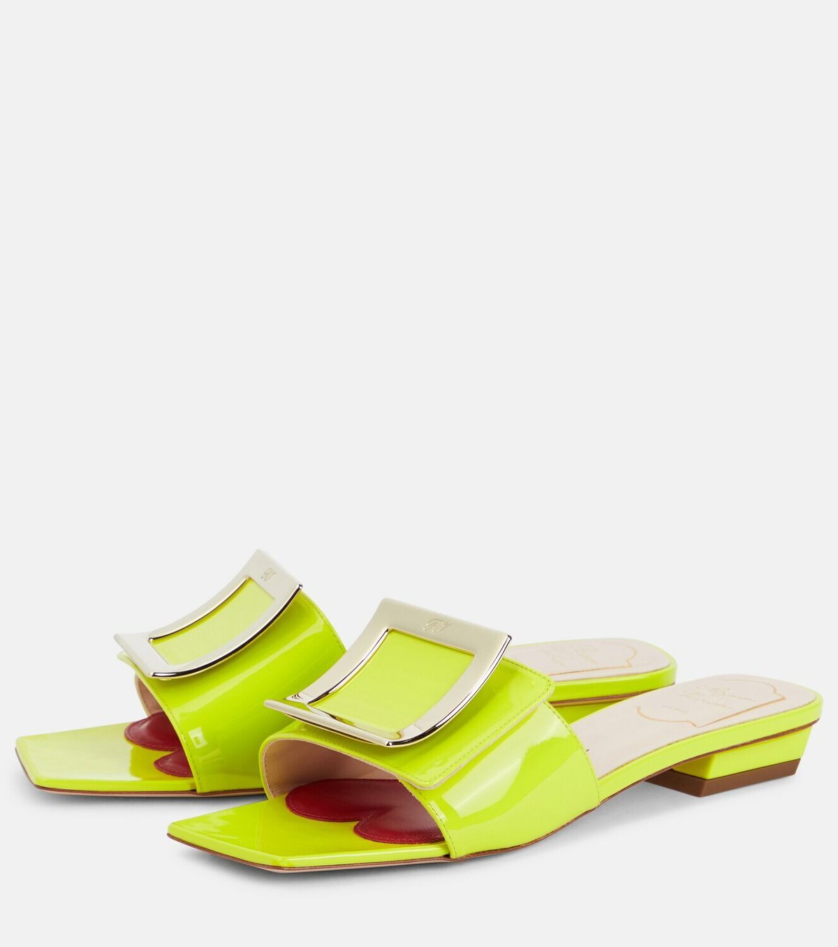 【送料 関税込】ROGER VIVIER Love 45 patent leather mules Roger Vivier Love 45 patent leather mules Roger Vivier