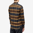 Fred Perry Men's Brushed Tartan Shirt in Burnt Tobacco
