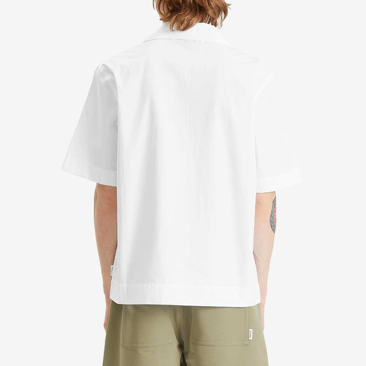 Róhe Men's Camp Collar Short Sleeve Shirt in Optic White