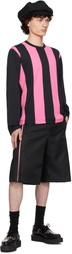 Comme des Garçons Homme Plus Black & Pink Single Jacquard T-shirt