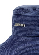 Jacquemus Le Bob De-nîmes Flocked Denim Bucket hat Blue