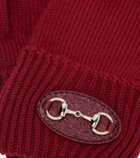 Gucci Horsebit ribbed-knit wool gloves