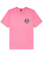 STÜSSY - Printed Pigment-Dyed Cotton-Jersey T-Shirt - Pink