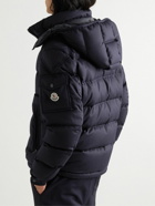 Moncler - Logo-Appliquéd Quilted Wool Hooded Down Jacket - Blue