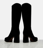 Valentino Garavani Fawcette VLogo suede knee-high boots