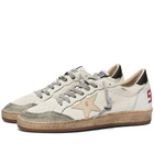 Golden Goose Men's Ball Star Leather Sneakers in White/Sand/Black