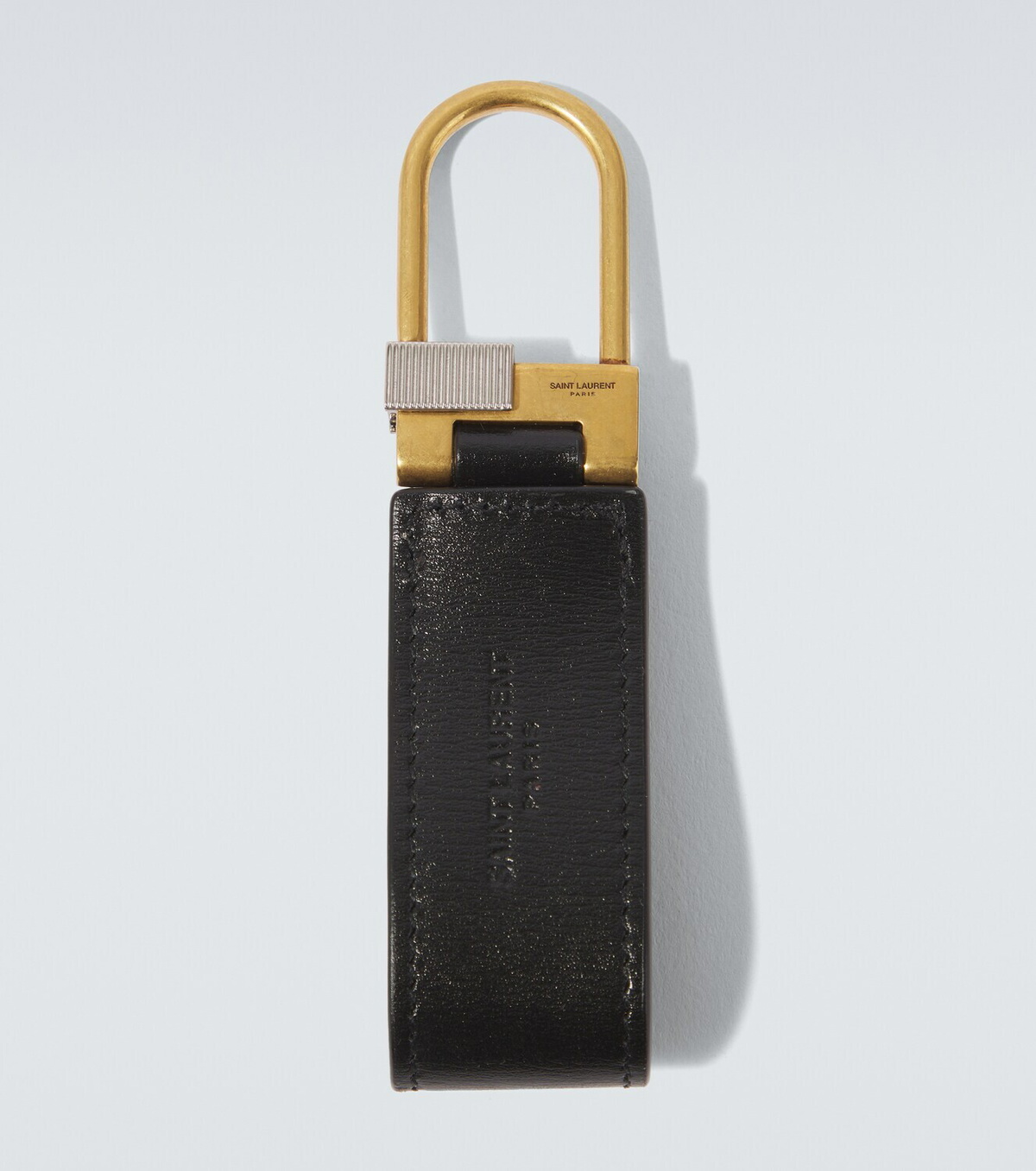 Saint Laurent Tiny Cassandre leather keychain